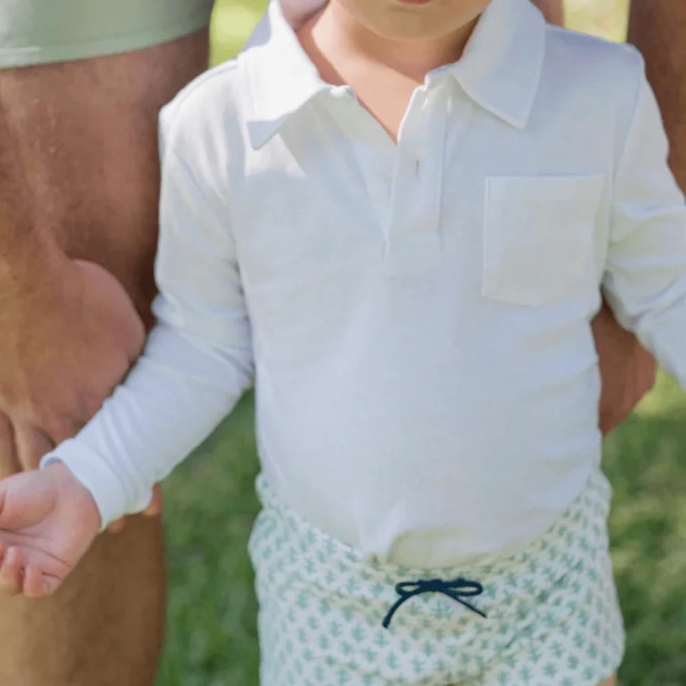 MINNOW White Long Sleeve Polo Shirt